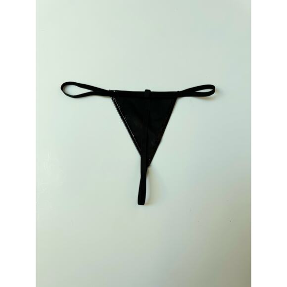 Alivila.Y Black Faux Leather Mini Bodycon Corset Dress and Thong Women's 6XL - Picture 11 of 12